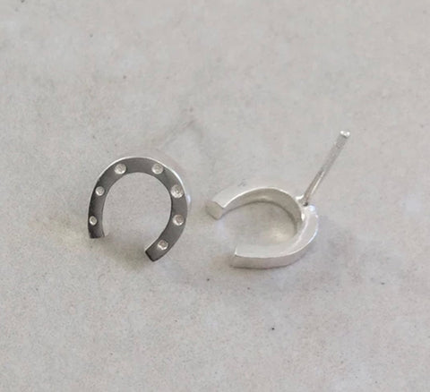 Awesome Artifacts Sterling Silver Small Horseshoe Earrings Posts