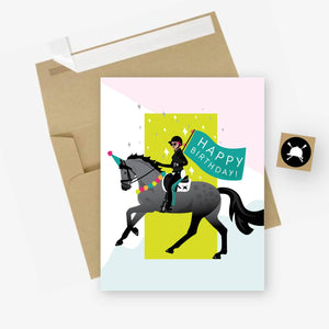Birthday Parade Equestrian Horse Greeting Card