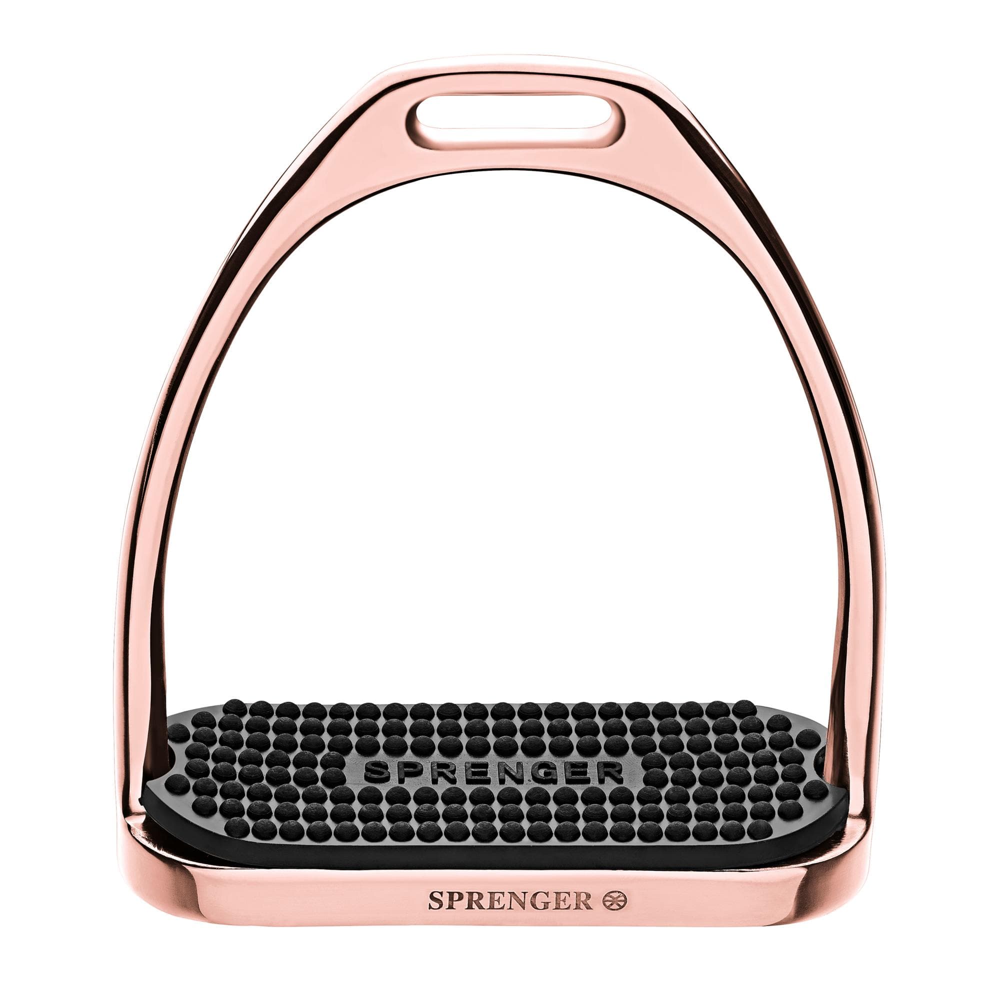 Herm Sprenger FILLIS Stirrups – Stainless steel rosegold , size 120 mm with black rubber pad
