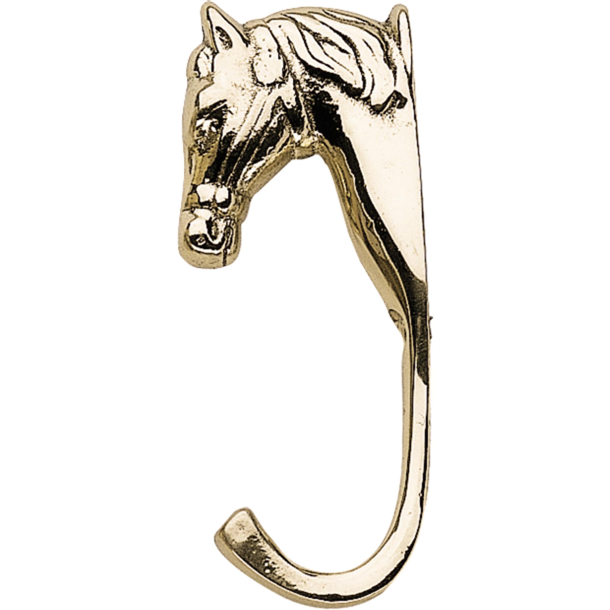 Herm Sprenger Horse head, small – brass polished, length 10,5 cm