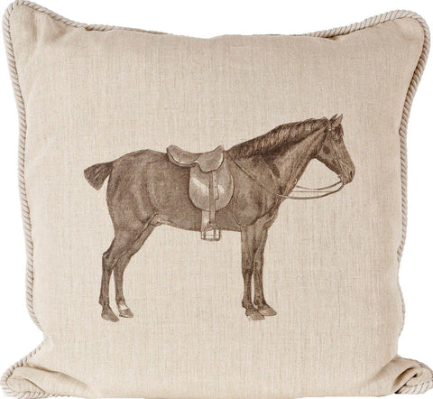 Horse and Saddle Equestrian Pillow