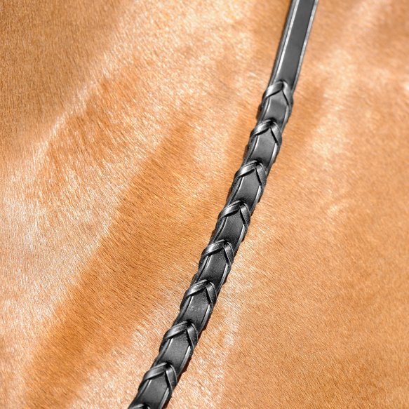 PASSIER Laced Leather Reins with Stops with Hook Studs
