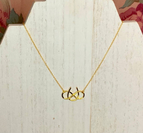 Awesome Artifacts, Inc - Equestrian Sterling Gold Vermeil Horseshoe Infinity Necklace