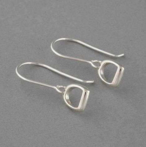 Awesome Artifacts Jewelry Sterling Silver Hanging Stirrup Earrings