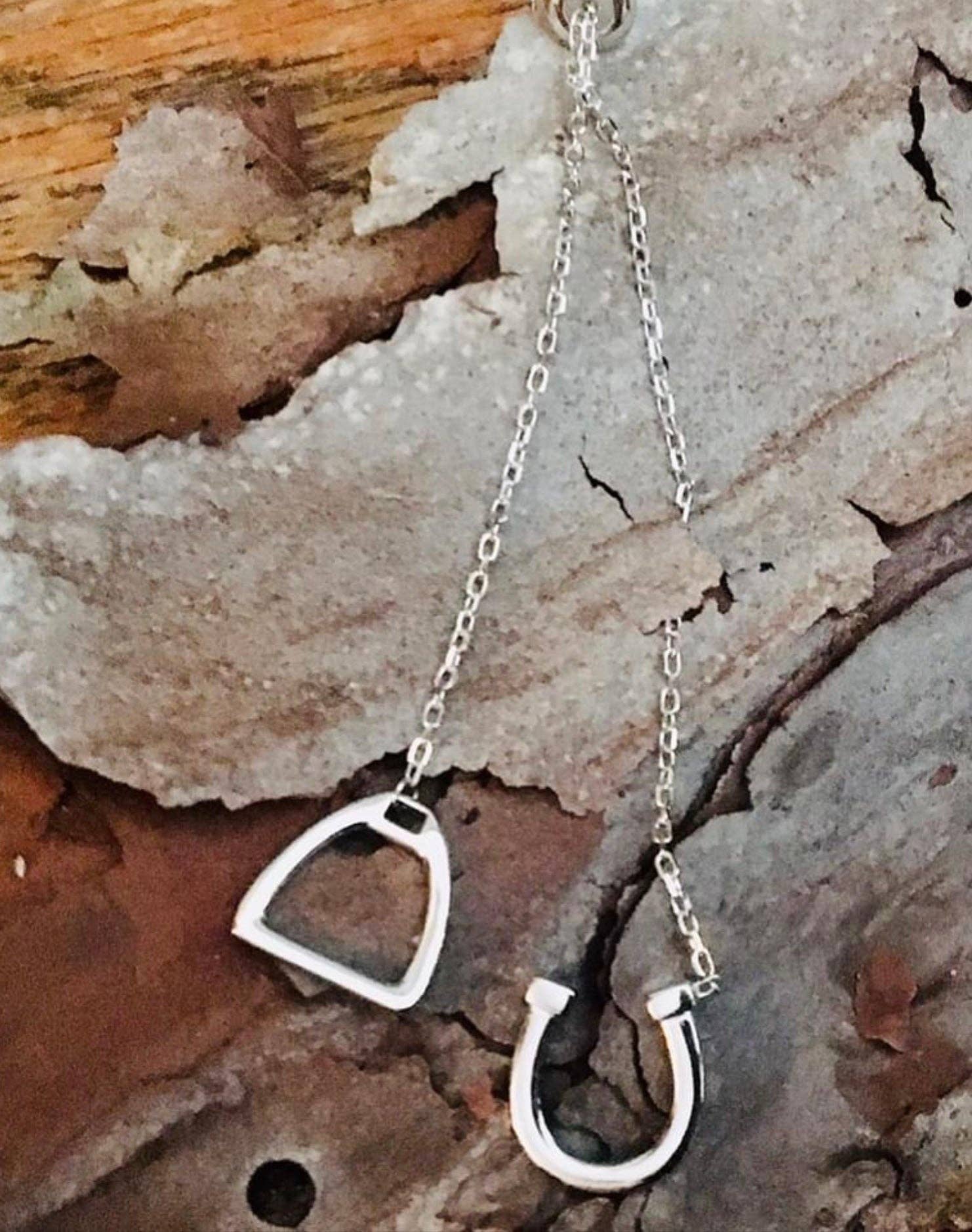 Awesome Artifacts, Inc - Equestrian Sterling Adjustable Stirrup Horseshoe Necklace