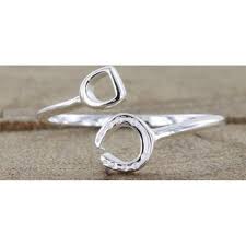 Awesome Artifacts Jewelry Sterling Silver Horseshoe Stirrup Adjustable Ring