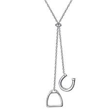 Awesome Artifacts Jewelry Sterling Silver Stirrup/Horseshoe Adjustable Necklace