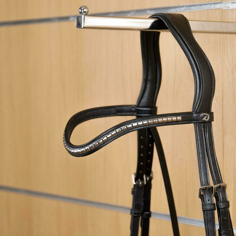 Dy'on Dressage Collection:V shape silver clincher browband :black
