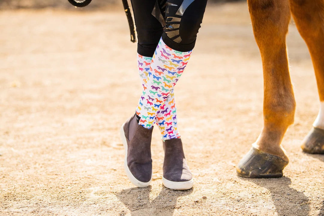 Dreamers & Schemers Original Boot Socks - PATCHWORK PONY PAIR & A SPARE BOOT SOCKS